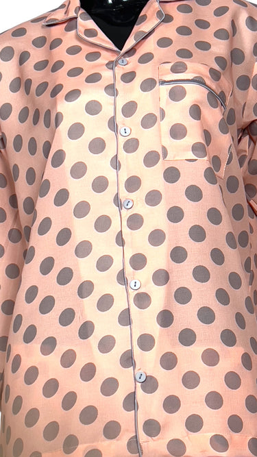Peach ⚪️ Polka Linen